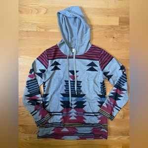 Patterned western style hoodie